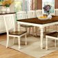 Harrisburg CM3216T Dining Table 7Pc Set in White & Dark Oak