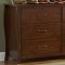 Warm Brown Cherry Finish Contemporary Bedroom w/Vinyl Insert