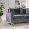 Naomi Sofa 633 in Grey Velvet Fabric by Meridian w/Options