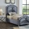 Rosie Upholstered Bed in Grey Velvet Fabric by Meridian