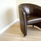 Dark Brown Finish Leather Upholstery Modern Club Chair