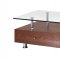 Many TV Unit in Walnut w/Clear Glass Top by Whiteline Imports