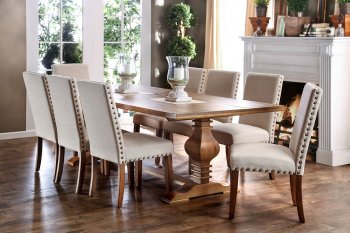 Macapa CM3441T Formal Dining Table in Oak Finish w/Options [FADS- CM3441T-Macapa]