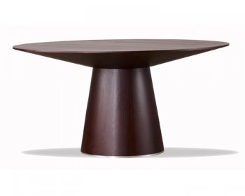 Wenge Finish Contemporary Round Dining Table w/Tapering Base [MLT-Centre Wenge]