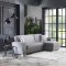 Cream Leatherette Modern Sectional Sofa w/Optional Ottoman