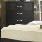 Black Finish Contemporary Bedroom w/Optional Case Goods