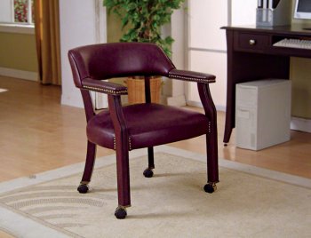 Burgundy Vinyl Classic Commercial Office Chair w/Casters [CROC-515B]