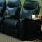 Black Leatherette Home Theater Recliner Seats W/Cup Holders