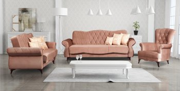 Panama Sofa Bed in Coral Fabric by Skyler Design w/Options [SKSB-Panama]