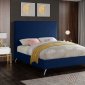 Jasmine Bed in Navy Velvet Fabric by Meridian w/Options