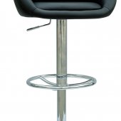 Black & Chrome Set of 2 Swivel Barstools w/Adjustable Height