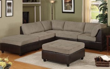 Pebble Microfiber Plush Modern Modular 5Pc Sectional Sofa [PXSS-F7677]