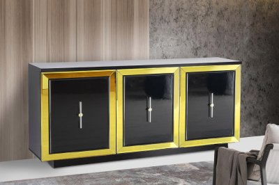 Sashi Buffet in Black w/Gold Accents