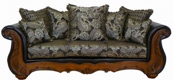 Multi-Tone Fabric Traditional Sofa & Loveseat Set w/Options [PMS-4150-Dahlia-Cocoa]