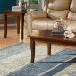 Brown Finish Classic 3Pc Coffee Table Set w/Subtly Curved Legs