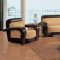 Brown and Beige Two-Tone Leather Living Room Set