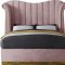 Flora Upholstered Bed in Pink Velvet Fabric by Meridian