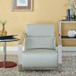 Erika Chair in Gray Leather w/Optional Ottoman by Whiteline