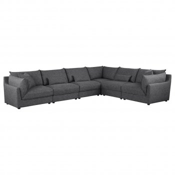 Sasha Sectional Sofa 6Pc 551681 Barely Black Coaster w/Options [CRSS-551681-SET Sasha]