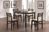 Dark Cappuccino Finish Modern Elegant 5Pc Dining Set