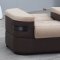 Cream Fabric & Brown Vinyl Two-Tone Modern Sofa Bed w/Options