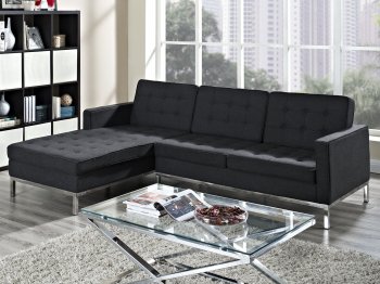 Loft Sectional Sofa in Dark Gray Fabric by Modway [MWSS-Loft Wool Dark Gray]