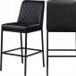 Bryce Bar Stool 919 Set of 2 in Black Faux Leather by Meridian