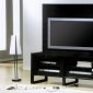 Black Finish Modern TV Stand W/Side CD Holder & Storages