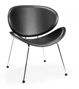 Set of 2 Black or White Color Contemporary Chairs w/Curved Seat [ZMC-Match]