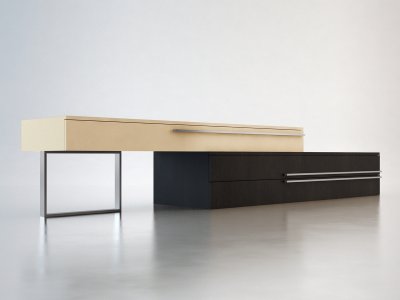 MD205-WEN Gramercy Media Console by Modloft in Wenge/Beige