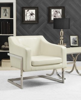 902539 Accent Chair in White Leatherette by Coaster