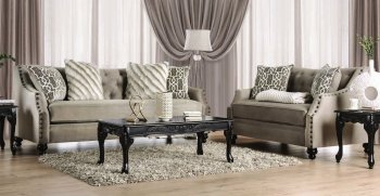 Ezrin Sofa SM2668 in Light Brown Chenille Fabric w/Options [FAS-SM2668 Ezrin]