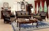 Kamilah Sofa CM6787 in Brown Leather Match & Dark Oak w/Options