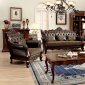 Kamilah Sofa CM6787 in Brown Leather Match & Dark Oak w/Options