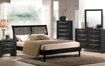 Dark Espresso Finish Contemporary Bed w/Optional Casegoods [PXBS-F9159]