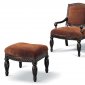 Dark Brown Finished Elegant Accent Chair w/Matching Ottoman