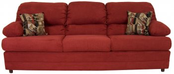 Burgundy Fabric Modern Sofa & Loveseat Set w/Optional Items [PMS-6525-Burgundy]