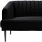 Rory Sofa 689 in Black Velvet Fabric by Meridian w/Options