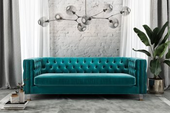 Rimini Sofa TOV-L4114 in Green Velvet Fabric by TOV Furniture [TVS-TOV-L4114-Rimini Green]