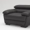 Black Full Top Grain Leather Modern 3PC Sofa Set w/Wood Legs