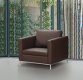 Dana Armchair in Brown Leather by Whiteline Imports