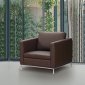 Dana Armchair in Brown Leather by Whiteline Imports