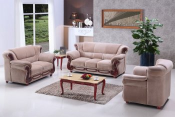 7981 Sofa & Loveseat in Beige Fabric by American Eagle w/Options [AES-7981 Beige Champion]