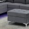 U97 Sectional Sofa in Gray Velvet by Global w/LED