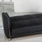 Black Leatherette Convertible Sofa Bed w/Chrome Legs & Storage