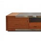 Franco TV Unit in Walnut w/Glass Top by Whiteline Imports