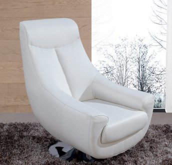 Lori Swivel Chair in White Leather by Whiteline Imports