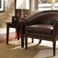 Brown Hickory Premium Bonded Leather Modern Accent Chair