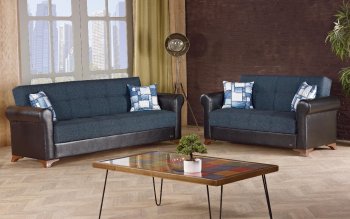 Hudson Sofa Bed & Loveseat Bed Set in Dark Blue by Empire [MYSB-Hudson]