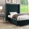 Aiden Wing Bed in Green Velvet Fabric by Meridian w/Options